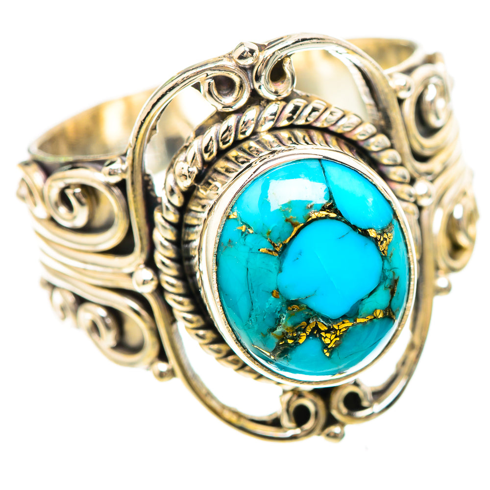 Blue Copper Composite Turquoise 925 Sterling Silver Ring Size 10.25 (925 Sterling Silver) RING137276