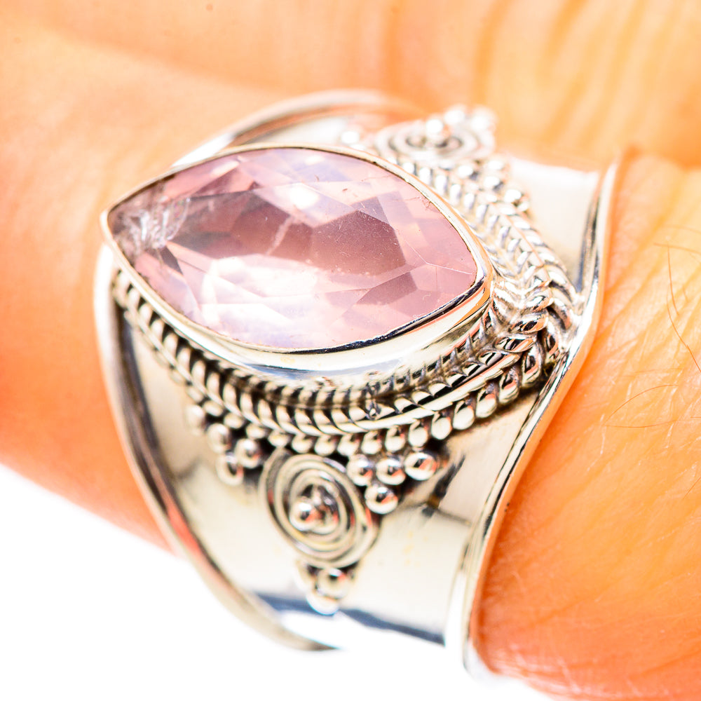 Rose Quartz 925 Sterling Silver Ring Size 7.25 Ana Co R135194