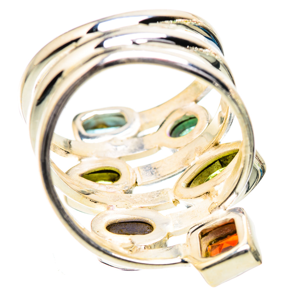 Garnet, Peridot, Blue Topaz, Tanzanite, Emerald Ring Size 7 (925 Sterling Silver) RING135858