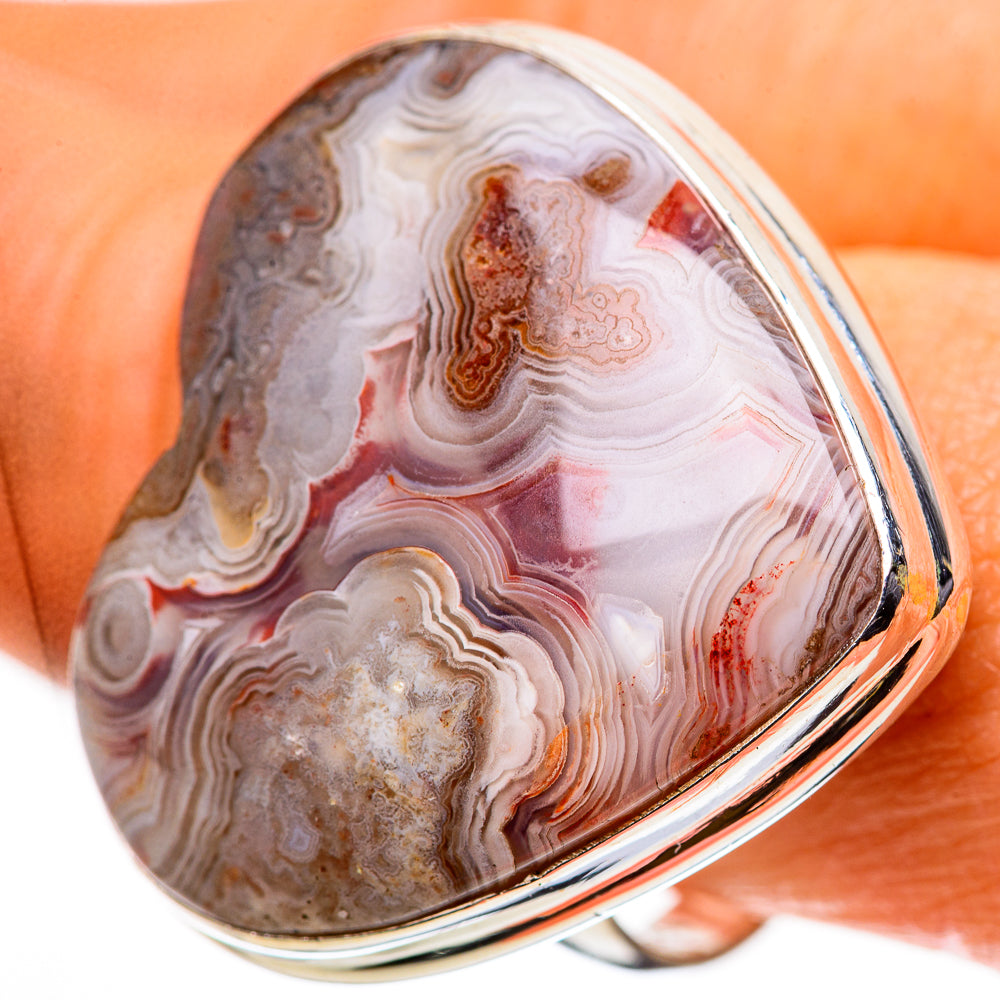 Large Laguna Lace Agate Ring Size 10 (925 Sterling Silver) RING134734