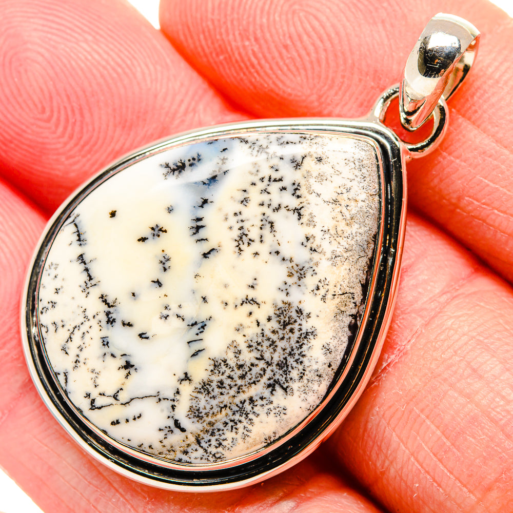 Dendritic Opal Pendant 1 3/4" (925 Sterling Silver) PD36781