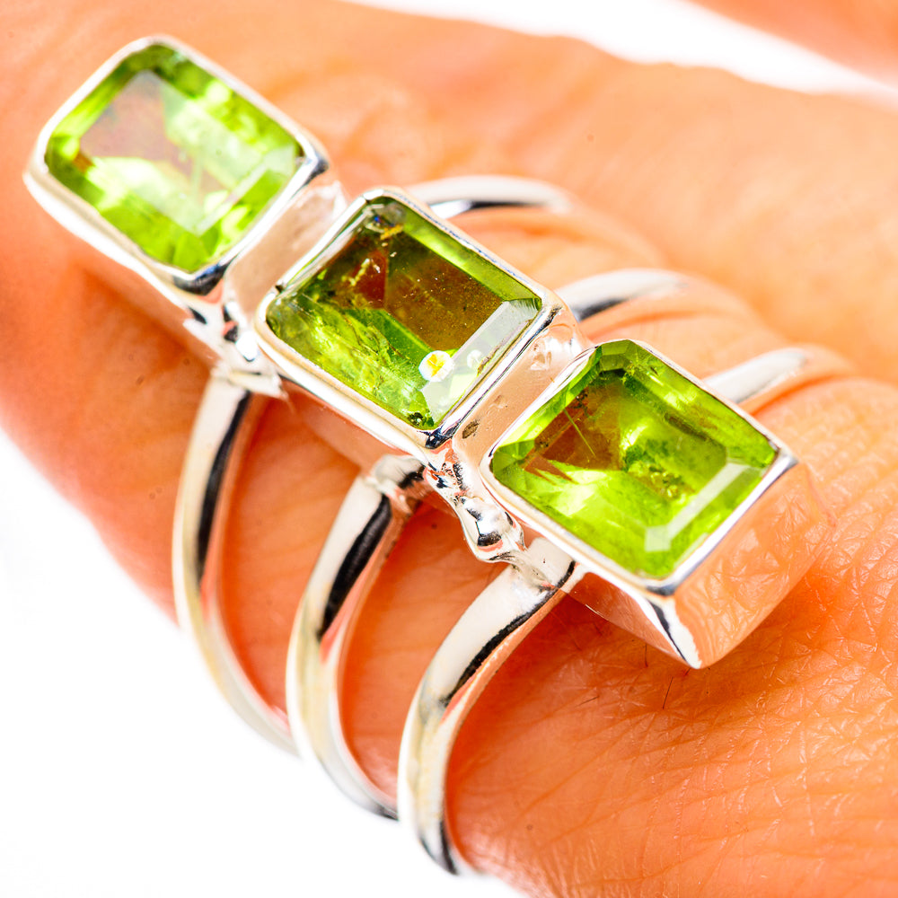 Anasilvercos Peridot Ring Size 8.5 (925 Sterling Silver)