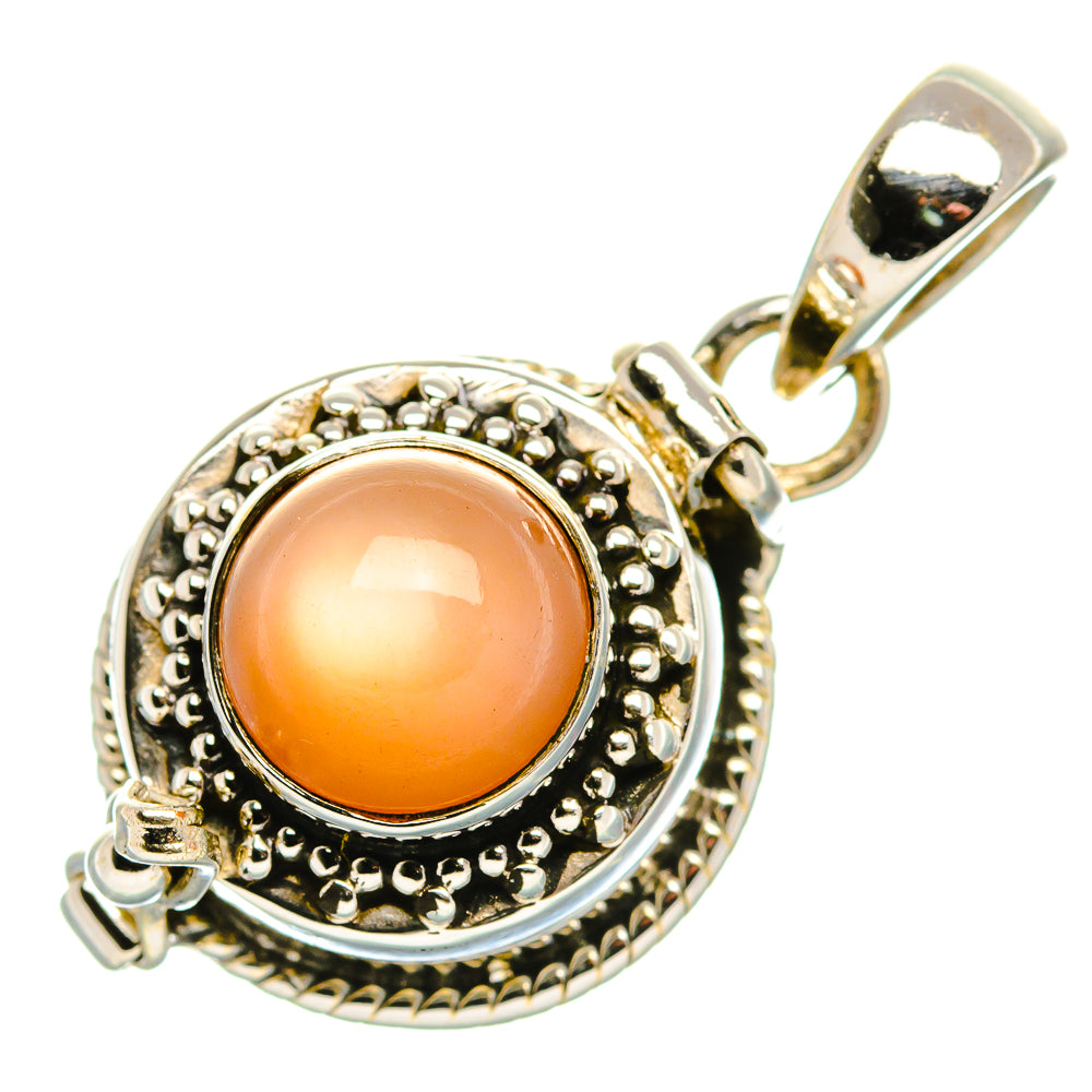 Poison Peach Moonstone 925 Sterling Silver Pendant 1 1/4" (925 Sterling Silver) PD37673