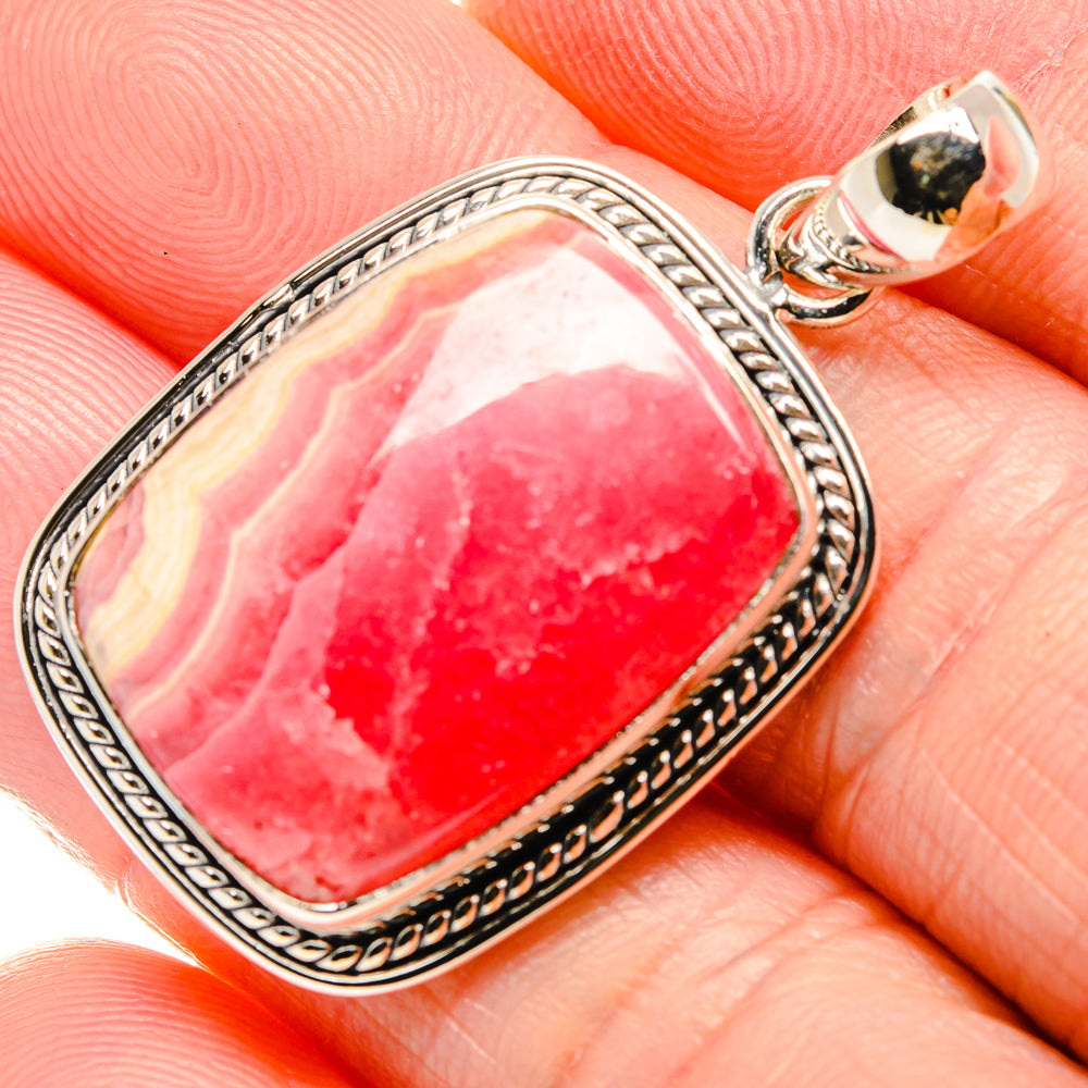 Rhodochrosite Pendant 1 3/4" (925 Sterling Silver) PD36323