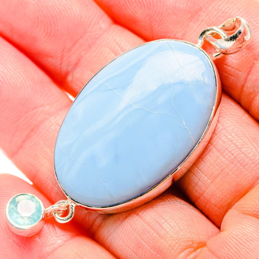 Owyhee Opal, Aqua Chalcedony Pendant 2 1/2" (925 Sterling Silver) PD36372