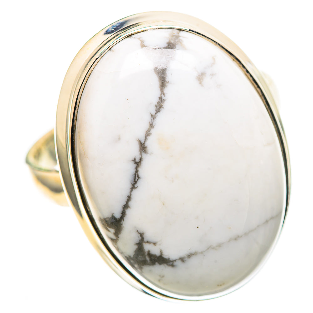 Large Howlite Ring Size 12.5 (925 Sterling Silver) RING136956