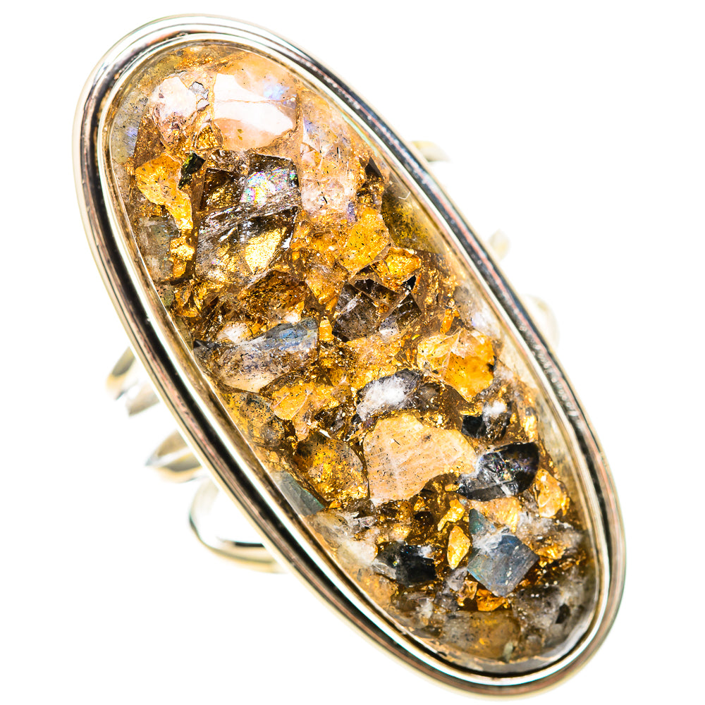 Huge Brecciated Labradorite Ring Size 10 (925 Sterling Silver) RING137126