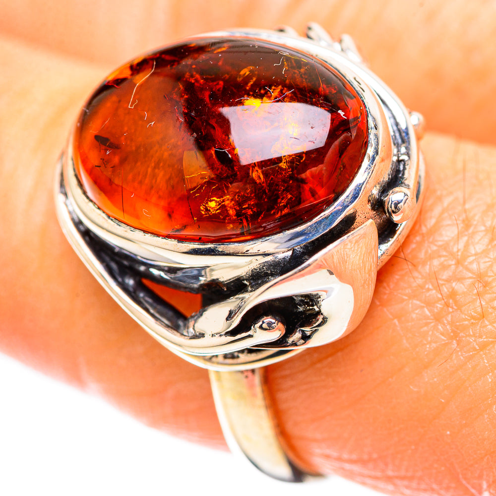Baltic Amber Ring Size 8 (925 Sterling Silver) RING136392