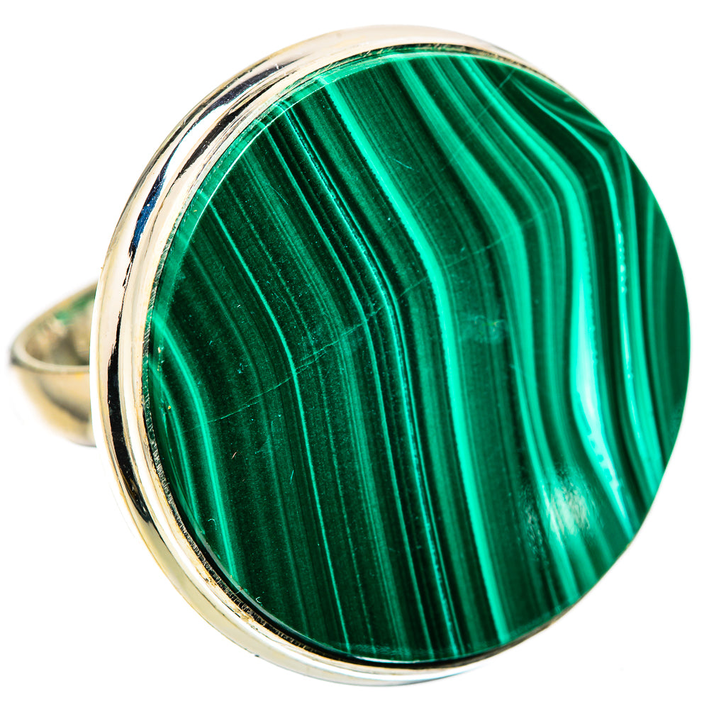 Huge Malachite Ring Size 8.25 (925 Sterling Silver) RING135974
