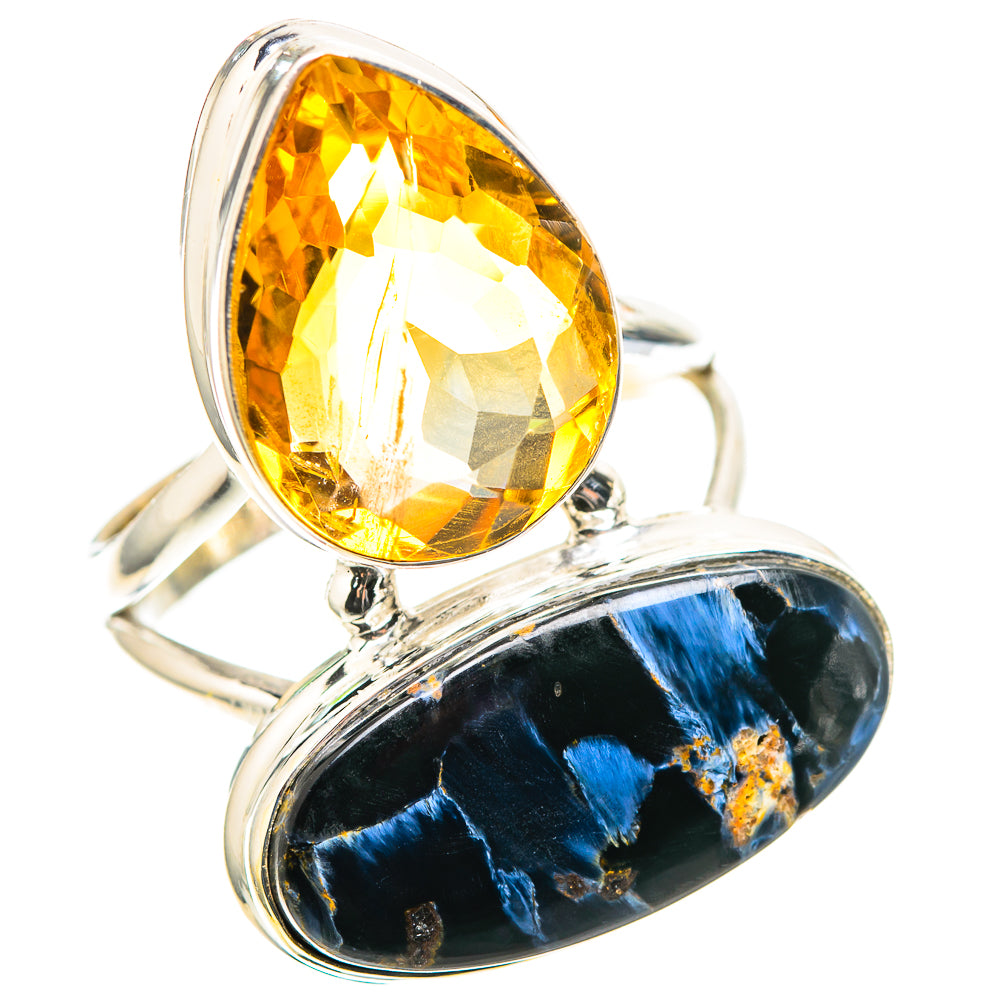 Large Pietersite, Citrine 925 Sterling Silver Ring Size 8.75 (925 Sterling Silver) RING137532