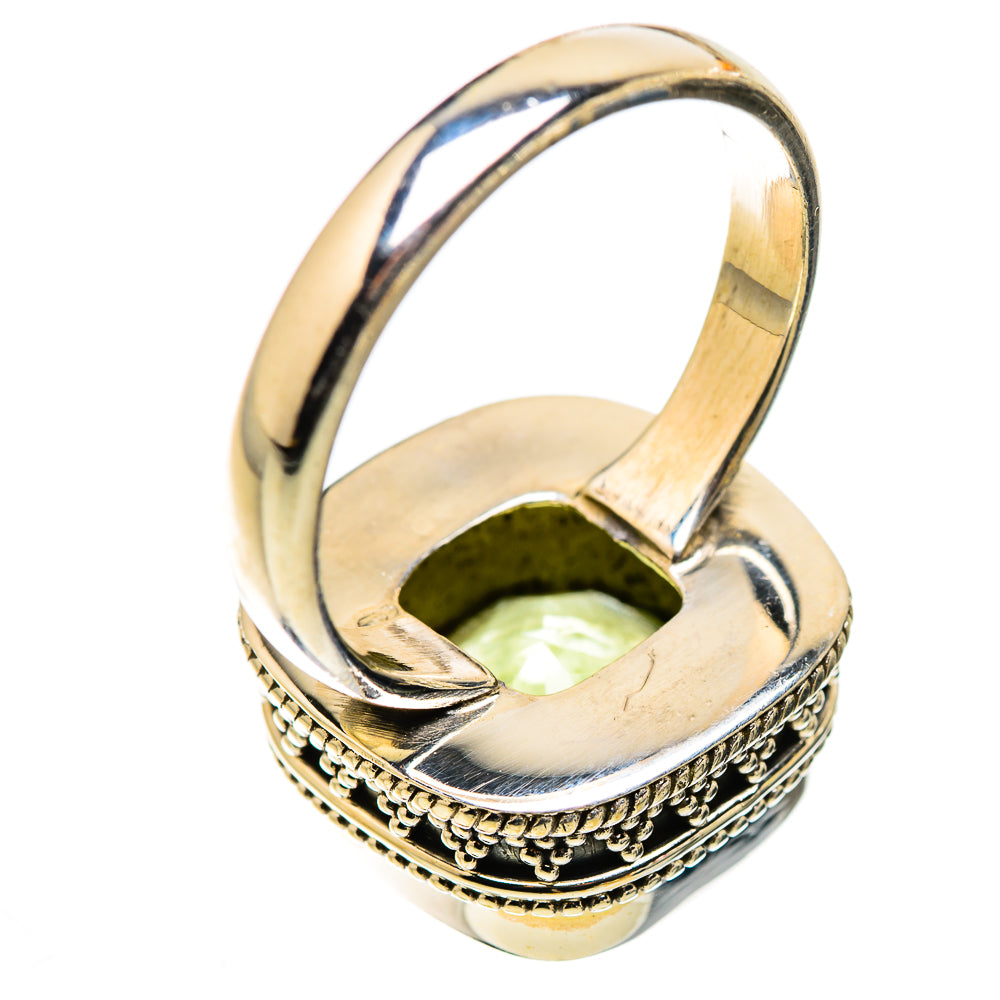 Faceted Green Amethyst Ring Size 10 (925 Sterling Silver) RING135623