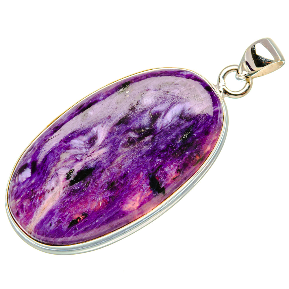 Charoite Pendant 2" (925 Sterling Silver) PD37552