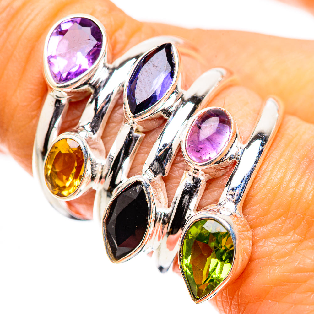 Anasilvercos Amethyst, Citrine, Peridot, Tanzanite Ring Size 8.25 (925 Sterling Silver)