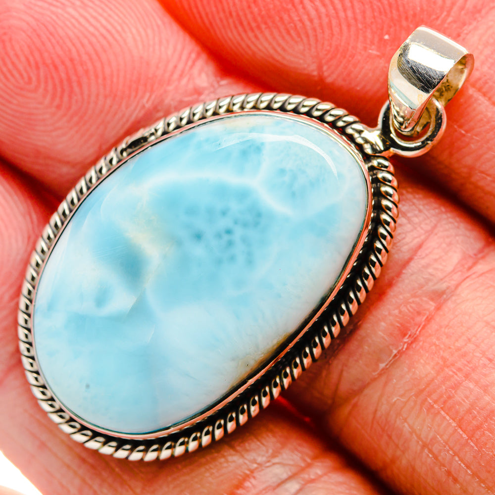 Larimar Pendant 1 5/8" (925 Sterling Silver) PD36986