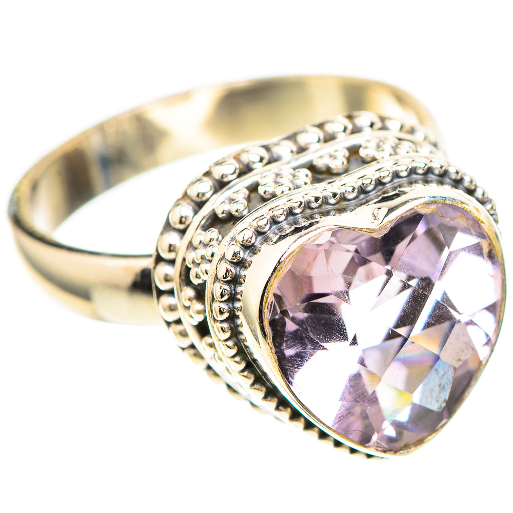 Faceted Pink Amethyst Ring Size 7.25 (925 Sterling Silver) RING137072