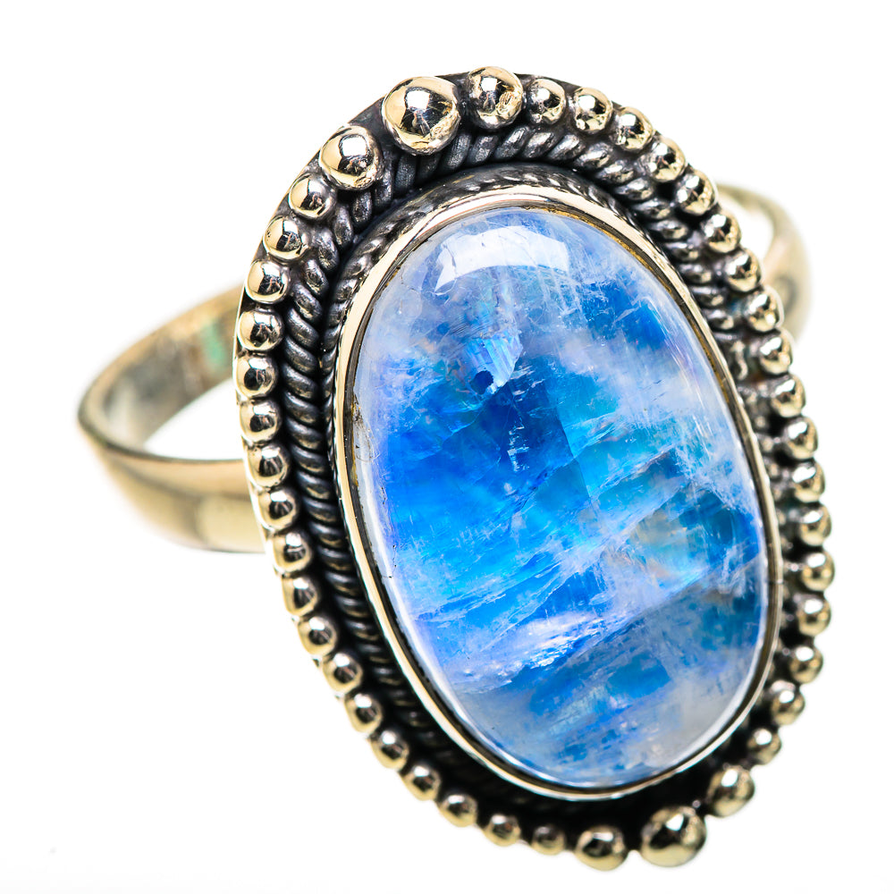 Large Rainbow Moonstone Ring Size 13.25 (925 Sterling Silver) RING135581