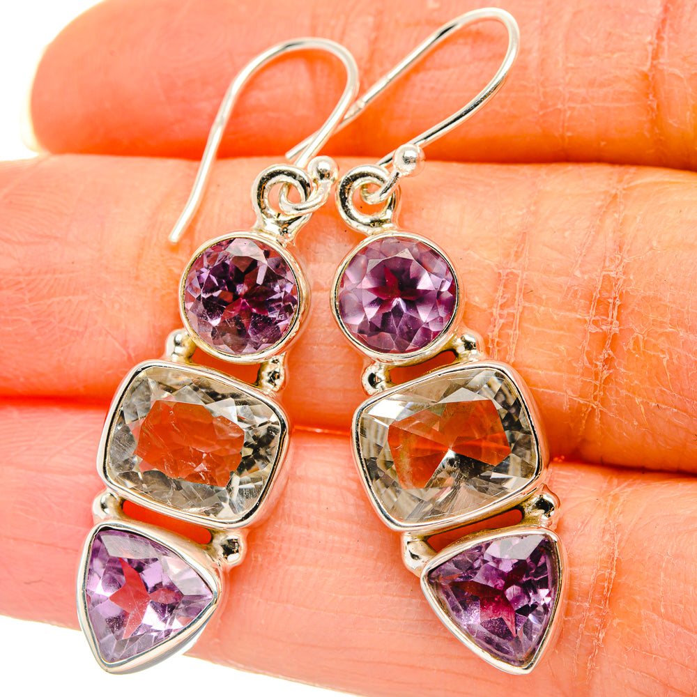 Green Amethyst, Amethyst Earrings 1 3/4" (925 Sterling Silver) EARR431772