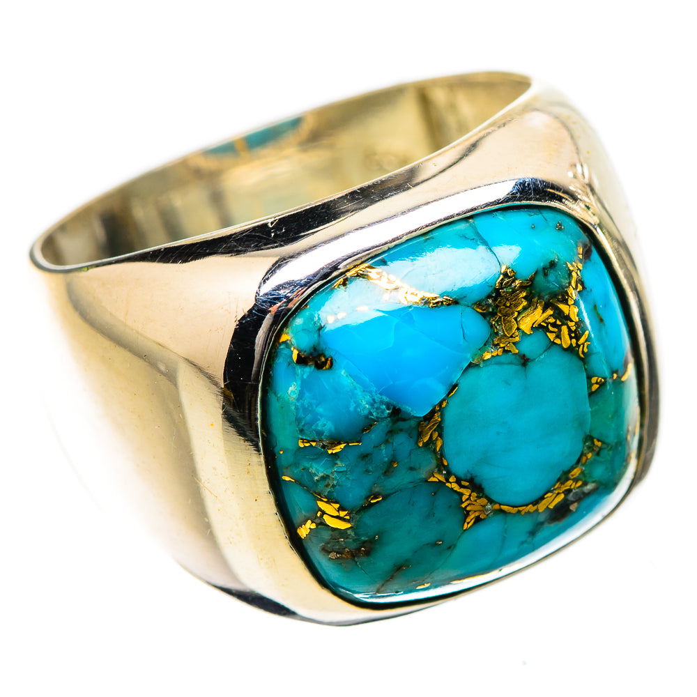 Blue Copper Composite Turquoise Ring Size 7.25 (925 Sterling Silver) RING135424