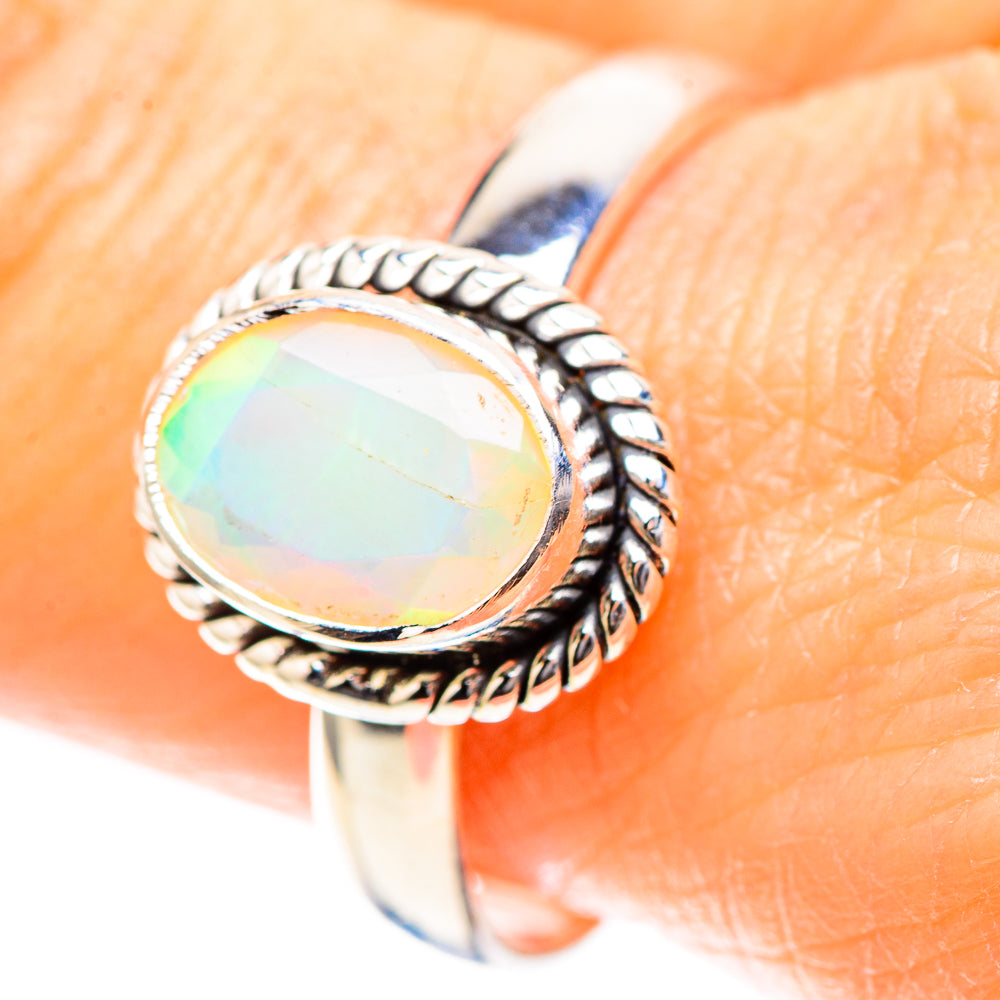 Faceted Ethiopian Opal 925 Sterling Silver Ring Size 10 (925 Sterling Silver) RING137199
