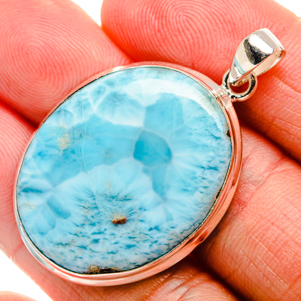 Larimar Pendant 1 3/4" (925 Sterling Silver) PD36966