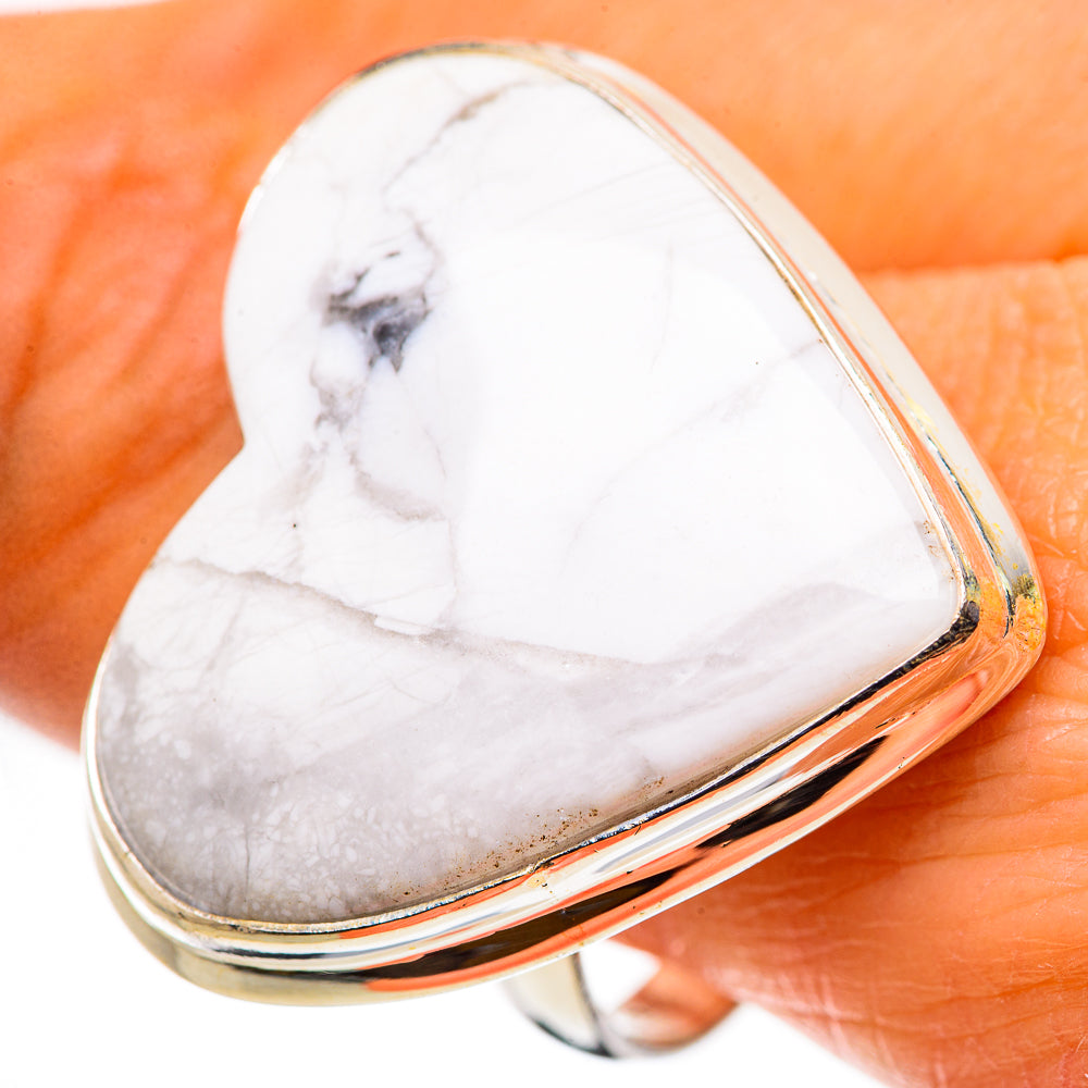 Large Howlite Ring Size 10.75 (925 Sterling Silver) RING134744