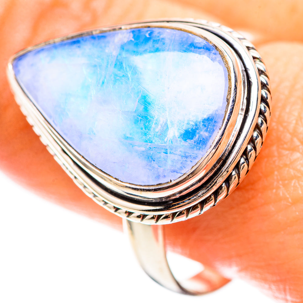 Blue Moonstone Ring Size 10.5 (925 Sterling Silver) RING136248