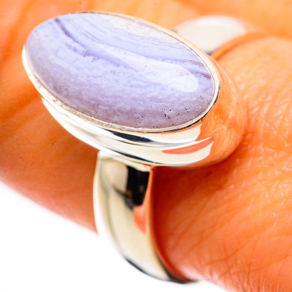 Blue Lace Agate Ring Size 8.75 (925 Sterling Silver) RING135676
