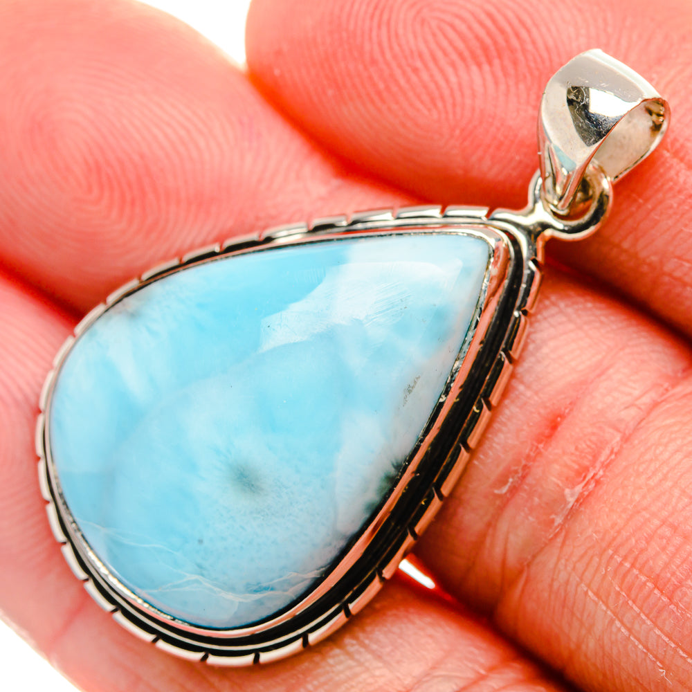 Larimar Pendant 1 5/8" (925 Sterling Silver) PD37470