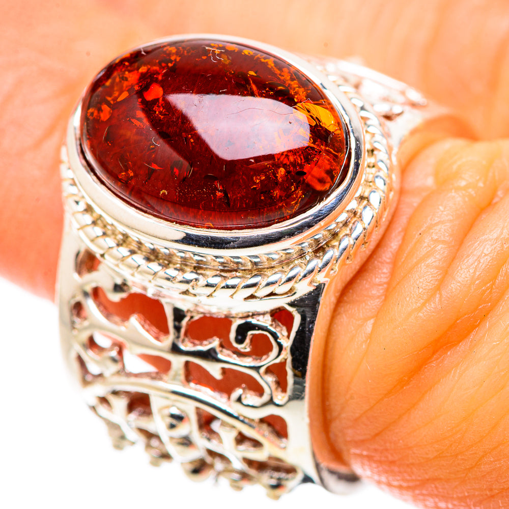 Large Baltic Amber Ring Size 6 (925 Sterling Silver) RING135740