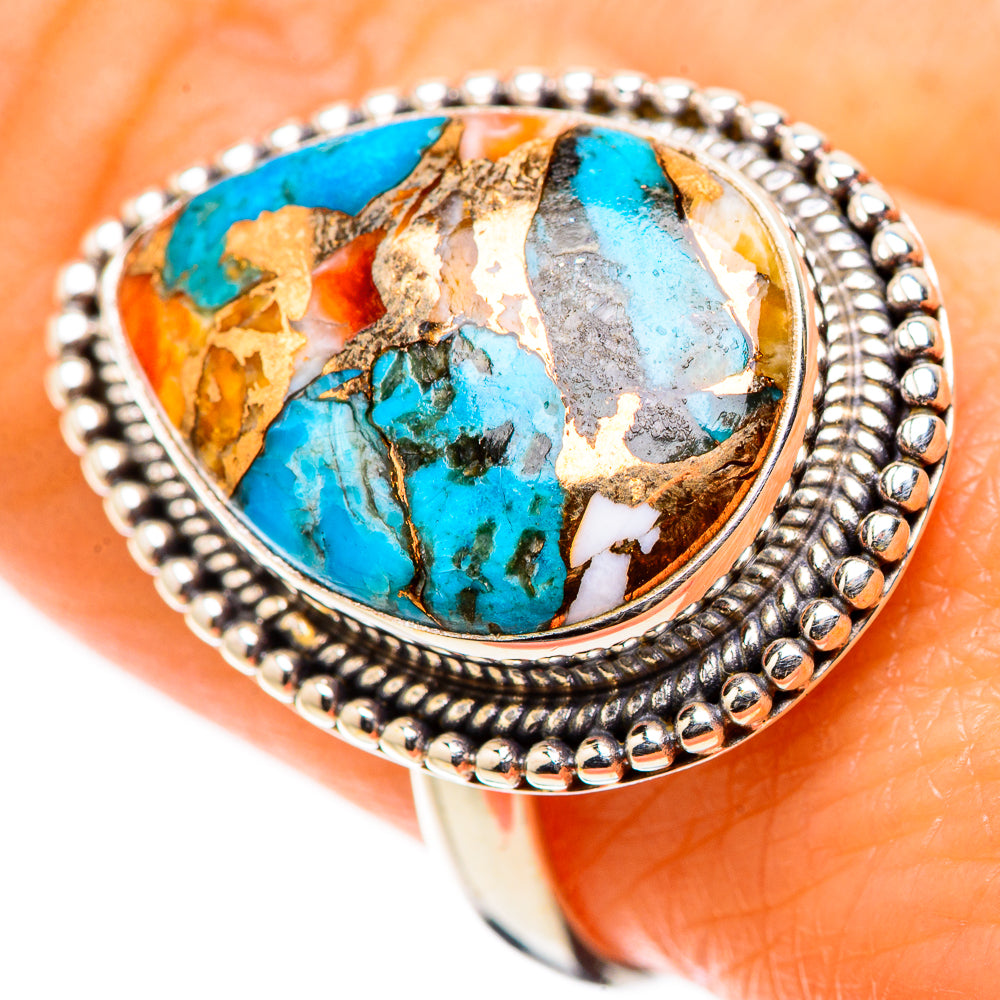 Anasilvercos Spiny Oyster Turquoise Ring Size 9 (925 Sterling Silver)