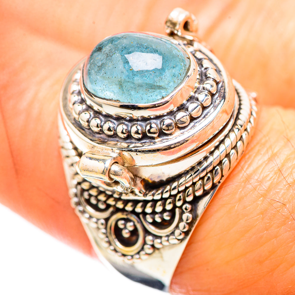 Poison Natural Aquamarine Ring Size 8 (925 Sterling Silver) RING136489