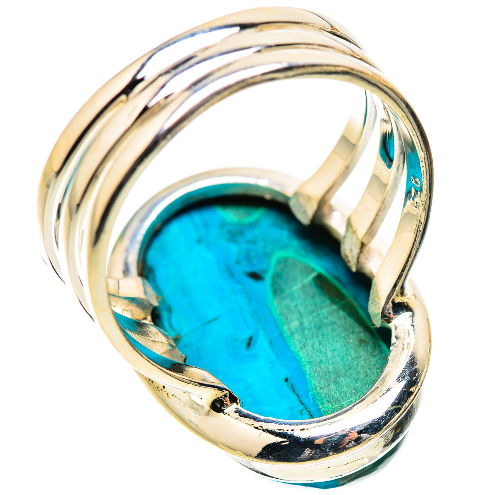 Anasilvercos Malachite In Chrysocolla Ring Size 9 (925 Sterling Silver)