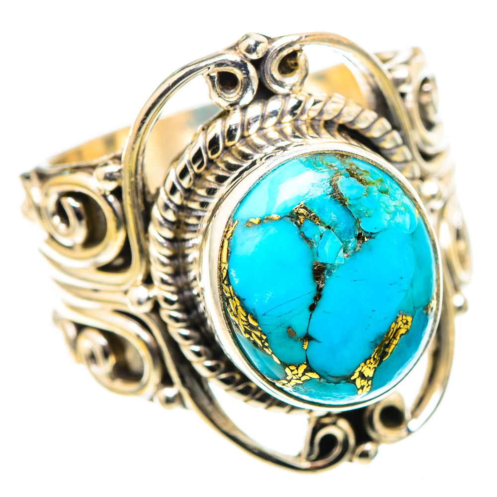 Blue Copper Composite Turquoise Ring Size 6.5 (925 Sterling Silver) RING136833