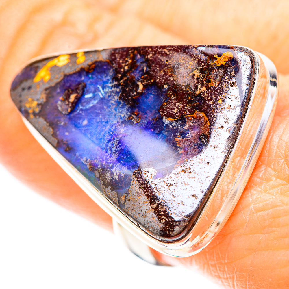 Large Australian Boulder Opal Ring Size 8.75 (925 Sterling Silver) RING137140