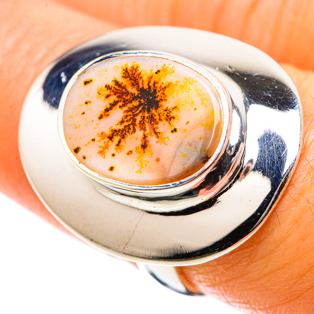 Scenic Dendritic Agate Ring Size 7.5 (925 Sterling Silver) RING135483
