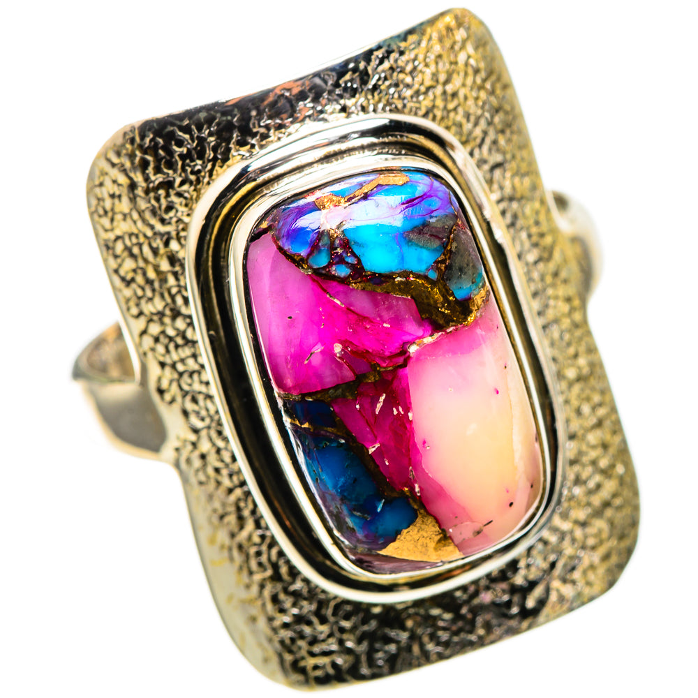 Kingman Pink Dahlia Turquoise 925 Sterling Silver Ring Size 10.25 (925 Sterling Silver) RING137736