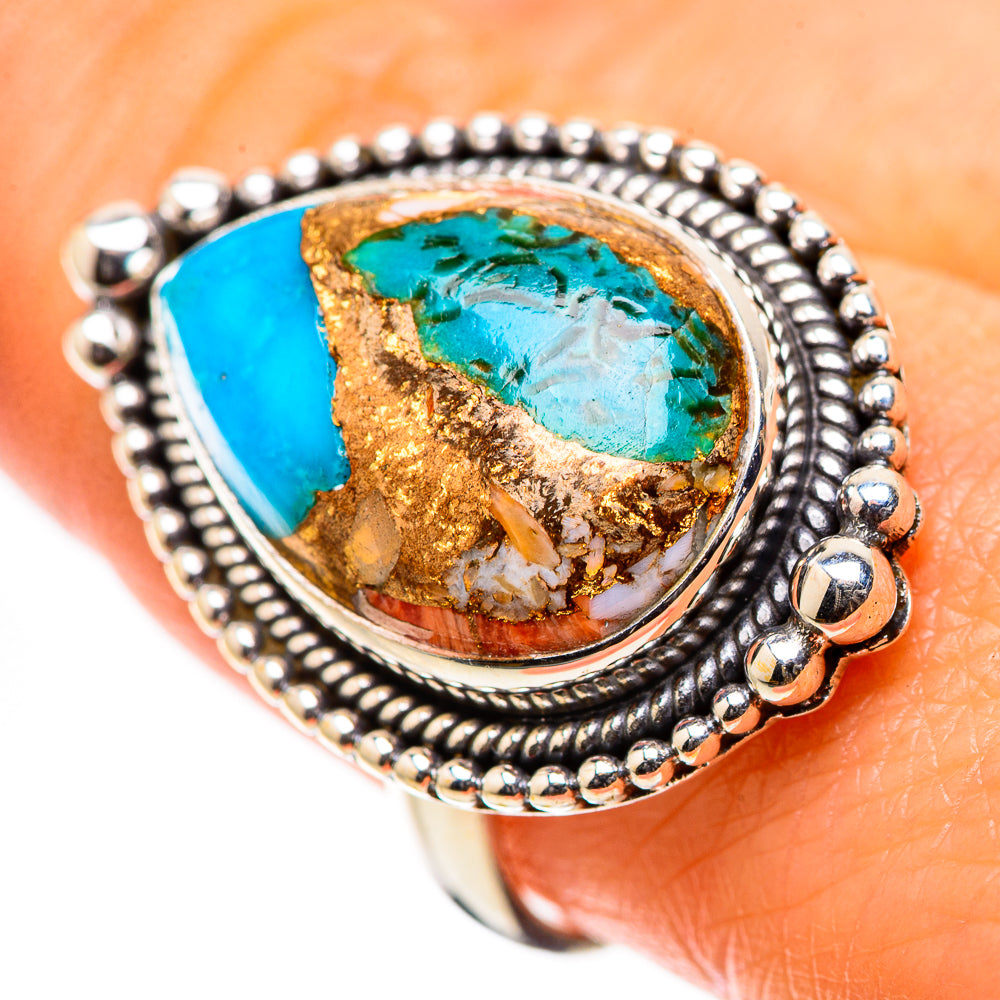 Anasilvercos Spiny Oyster Turquoise Ring Size 9 (925 Sterling Silver)