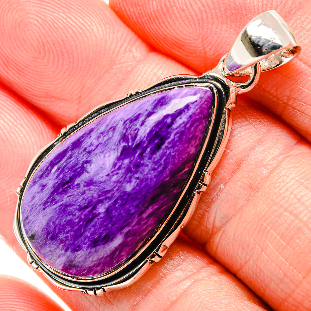Charoite Pendant 1 3/4" (925 Sterling Silver) PD36355