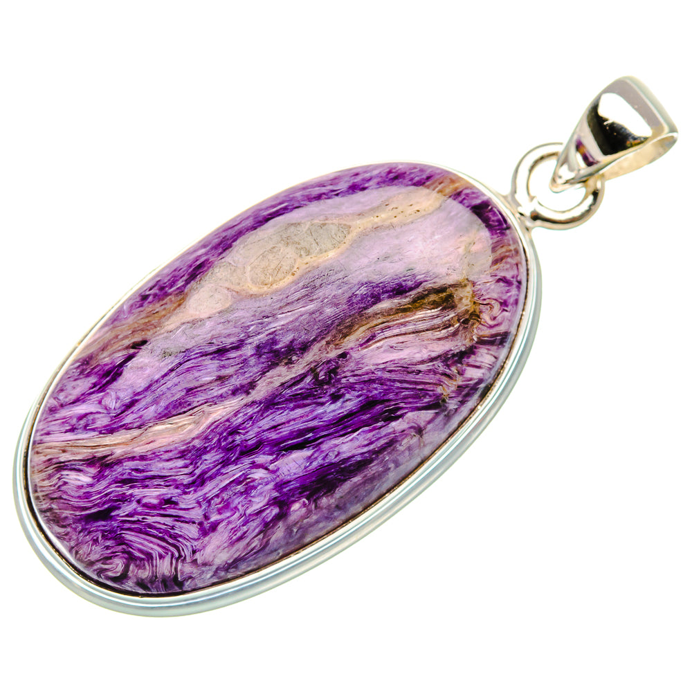 Charoite Pendant 1 3/4" (925 Sterling Silver) PD37510