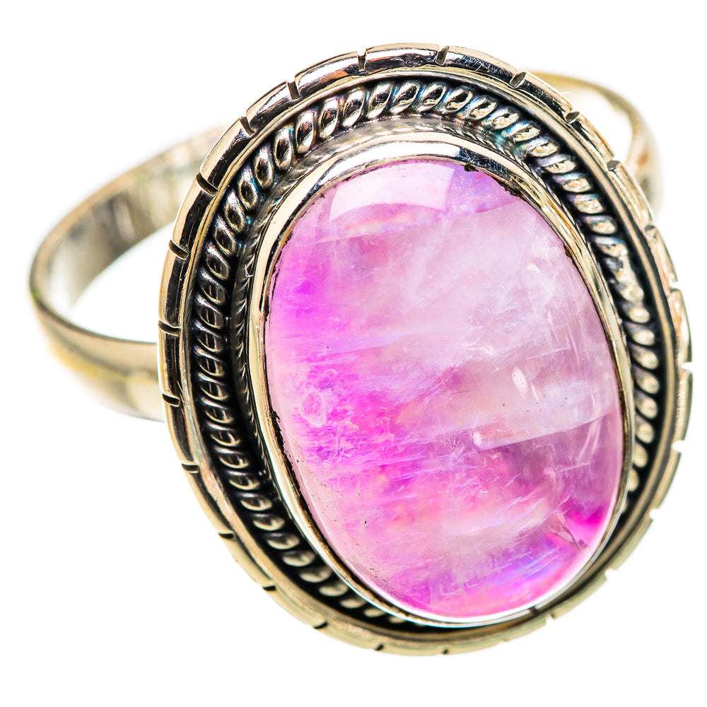Large Pink Moonstone Ring Size 13.5 (925 Sterling Silver) RING135704