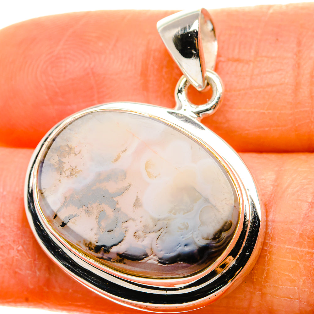 Scenic Dendritic Agate Pendant 1 1/4"  (925 Sterling Silver) PD37275