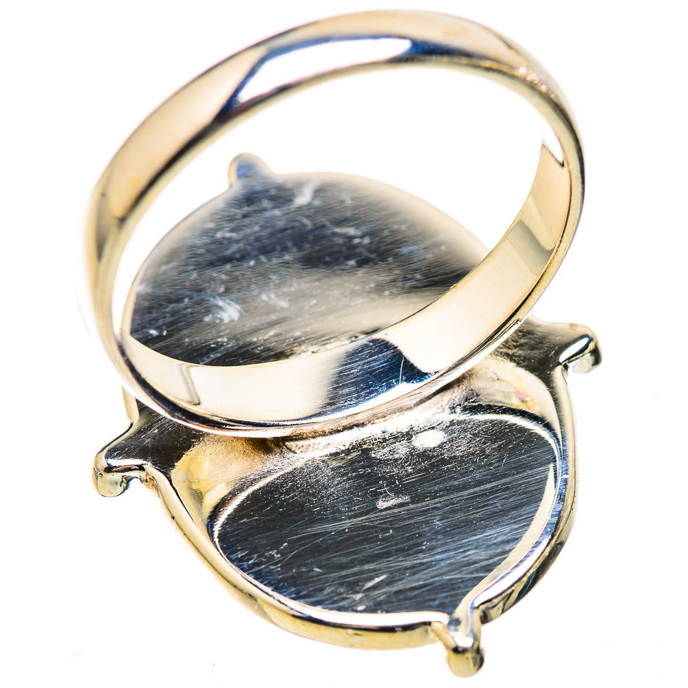 Large Green Moonstone Ring Size 9.25 (925 Sterling Silver) RING135905