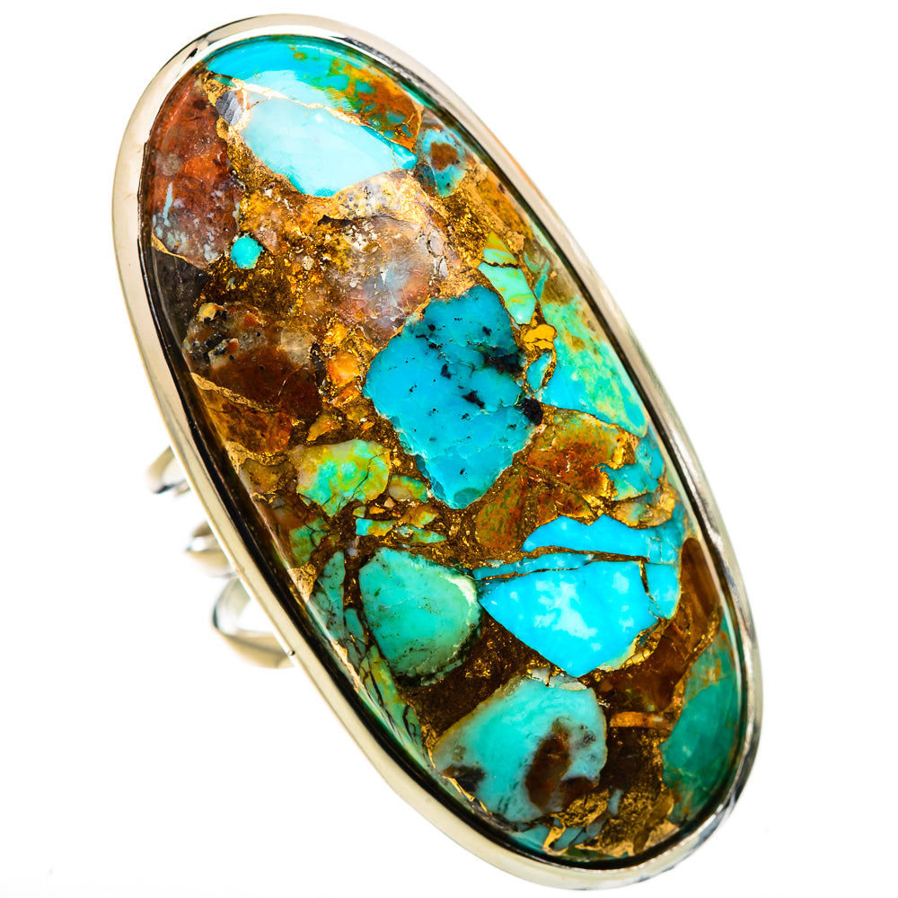 Huge Blue Copper Composite Turquoise Ring Size 8.25 (925 Sterling Silver) RING135759