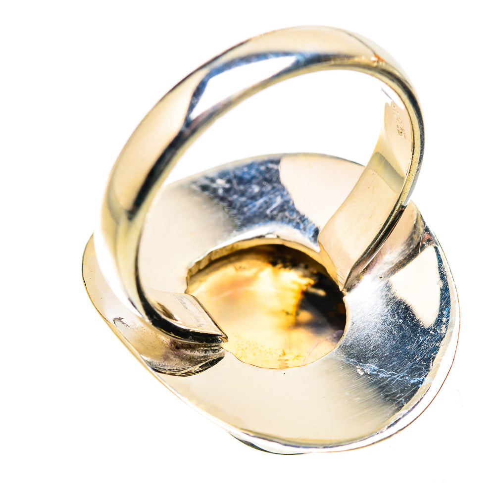 Anasilvercos Scenic Dendritic Agate Ring Size 7.25 (925 Sterling Silver)