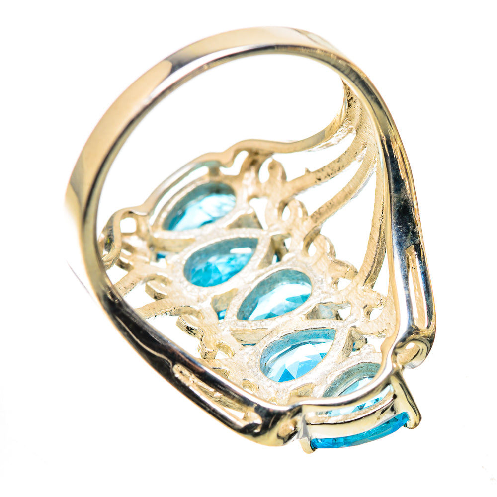 Anasilvercos Blue Topaz Ring Size 9 (925 Sterling Silver)