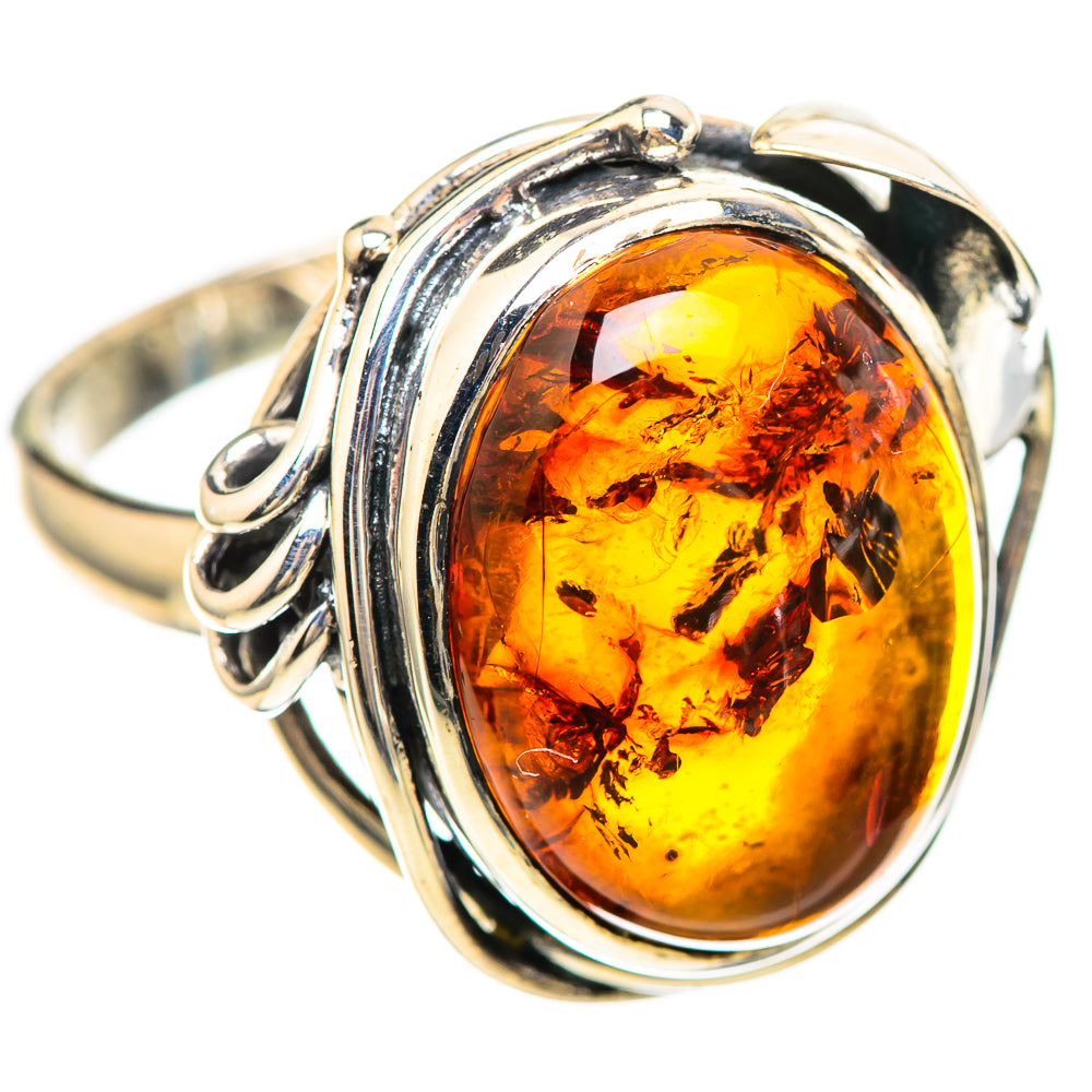 Baltic Amber Ring Size 8 (925 Sterling Silver) RING136392