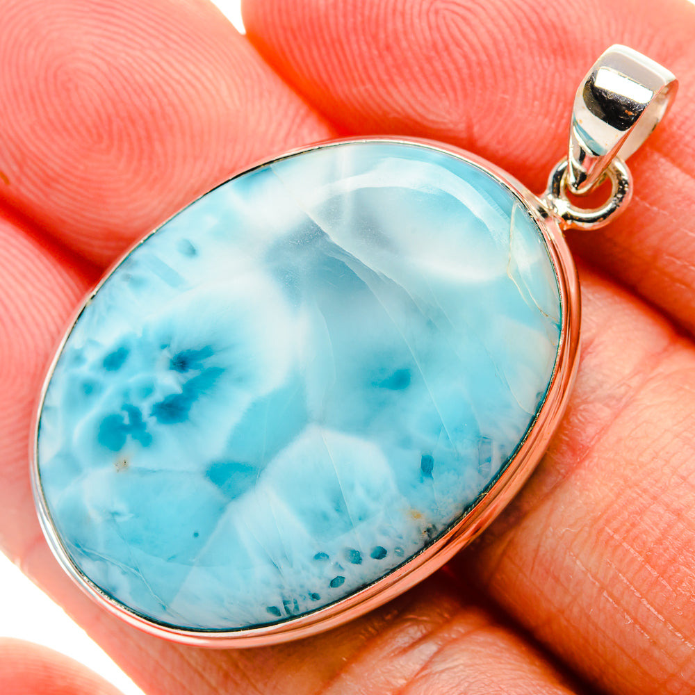 Larimar Pendant 1 3/4" (925 Sterling Silver) PD36959