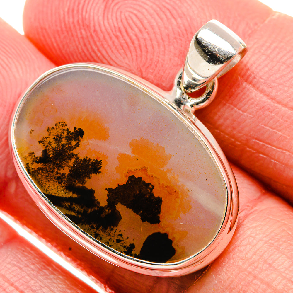 Scenic Dendritic Agate Pendant 1" (925 Sterling Silver) PD37355