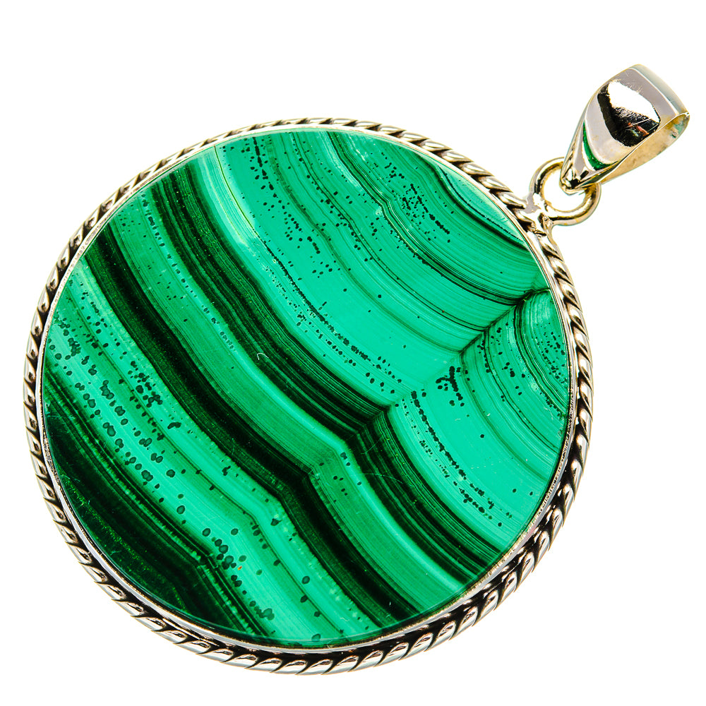 Malachite Pendant 2"  (925 Sterling Silver) PD37165