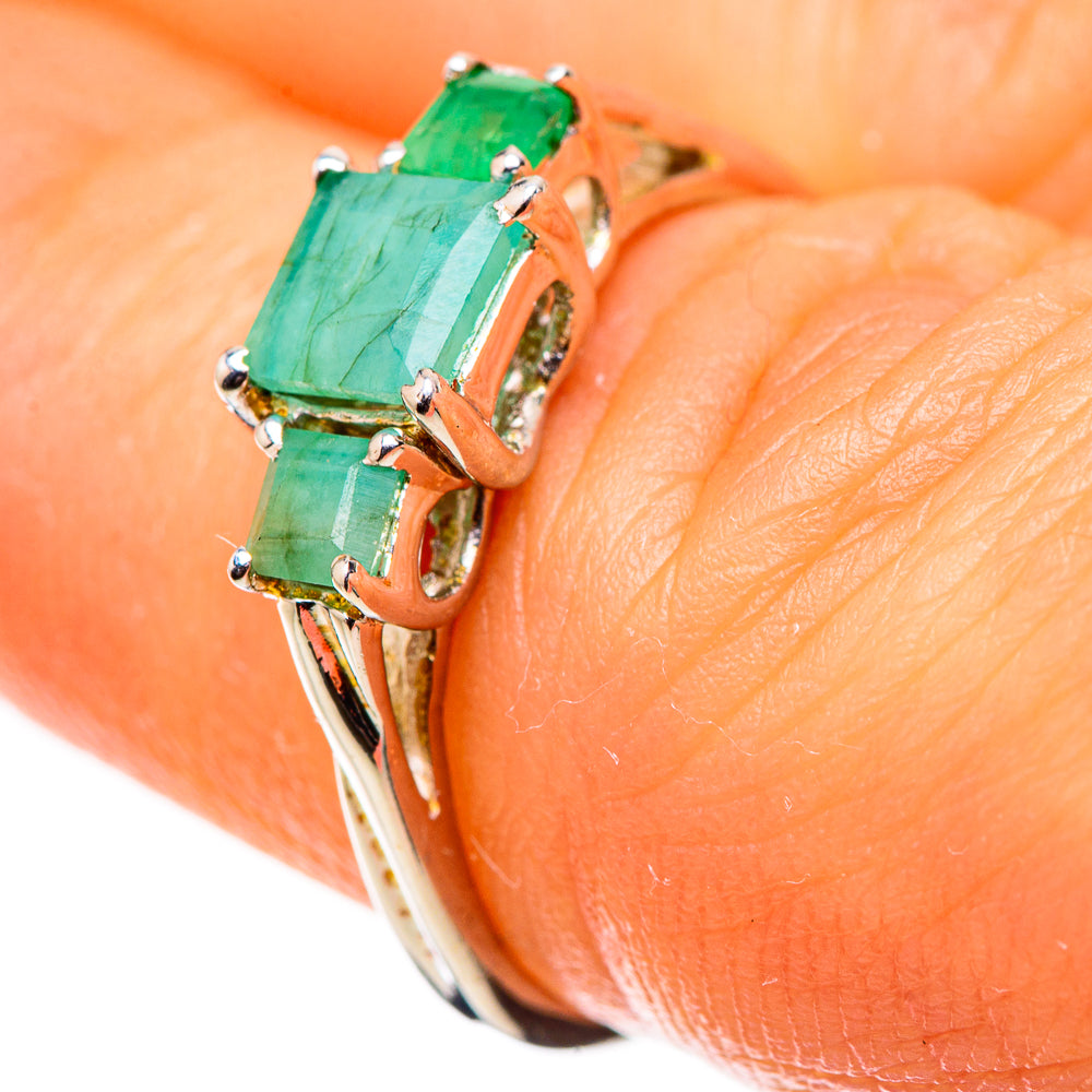 Anasilvercos Emerald Ring Size 6.5 (925 Sterling Silver)